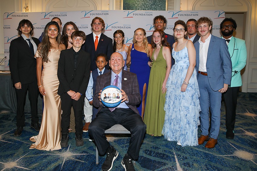 A beaming Dick Vitale with his All-Courageous Kids at the 21st annual Dick Vitale Gala held on May 1 at The Ritz-Carlton, Sarasota.