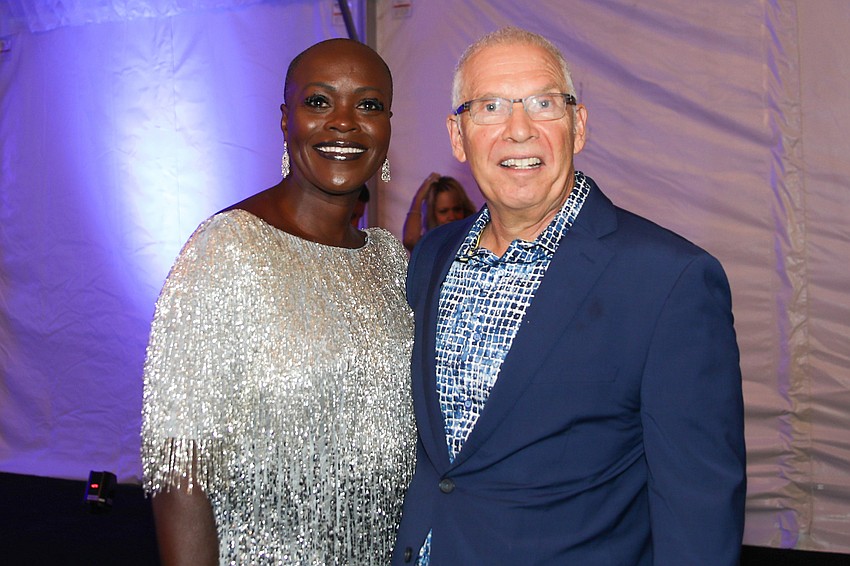 Mariama and David Levy enjoy the VIP event.