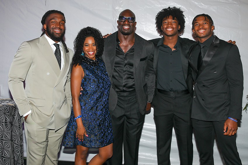 Myles Graham, Java Ingram, WWE Legend Titus O'Neil, Titus Bullard and TJ Bullard. All three boys play football for the University of Florida.