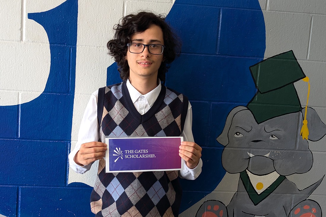 Flagler Palm Coast senior Adniel Alonso is one of 750 students nationwide who have been awarded the prestigious Gates Scholarship, which guarantees all of his expenses are paid throughout his college career. Photo by Brent Woronoff