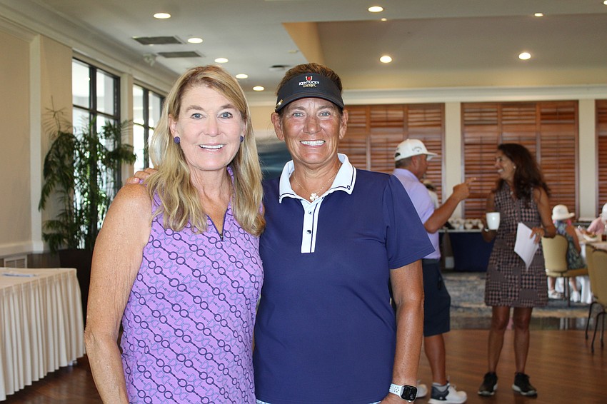 Mary Taylor and Brenda Baril bid farewell to another Women's Golf Association seaon on April 28 at the Longboat Key Club.