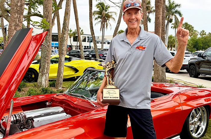 At his first time participating in Corevettes on the Circle, newcomer Bob Hanstra took home the award for Best in Show. Car enthusiasts brought 150 Corvettes of all sorts of years, models and colors for the May 2 car show on St. Armands Circle.