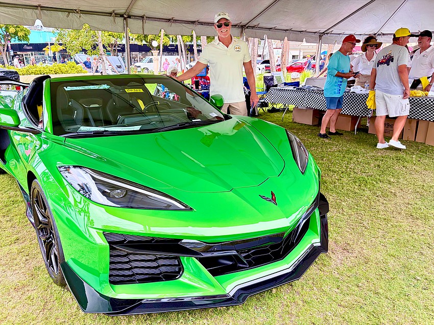 Allen Harmsen, Corvettes on the Circle show chairman and vice president of the Skyway Corvette Club of Sarasota-Bradenton, stands beside one of the vehicles showcased by presenting sponsor Sunset Chevrolet. He said 150 people entered into this year's contest.