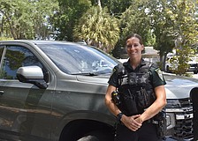 Deputy Sarah Brown works for the Manatee County Sheriff's Office in the traffic unit.