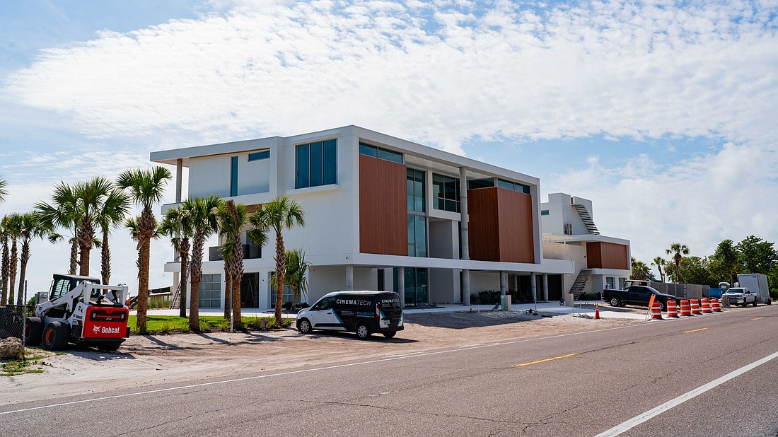 A single-family residence at 3515 Gulf of Mexico Drive has been under construction for years and is nearing completion.
