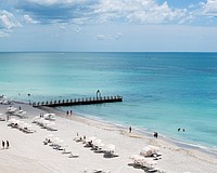 The St. Regis Longboat Key arch is installed on a private groin that extends into the Gulf.