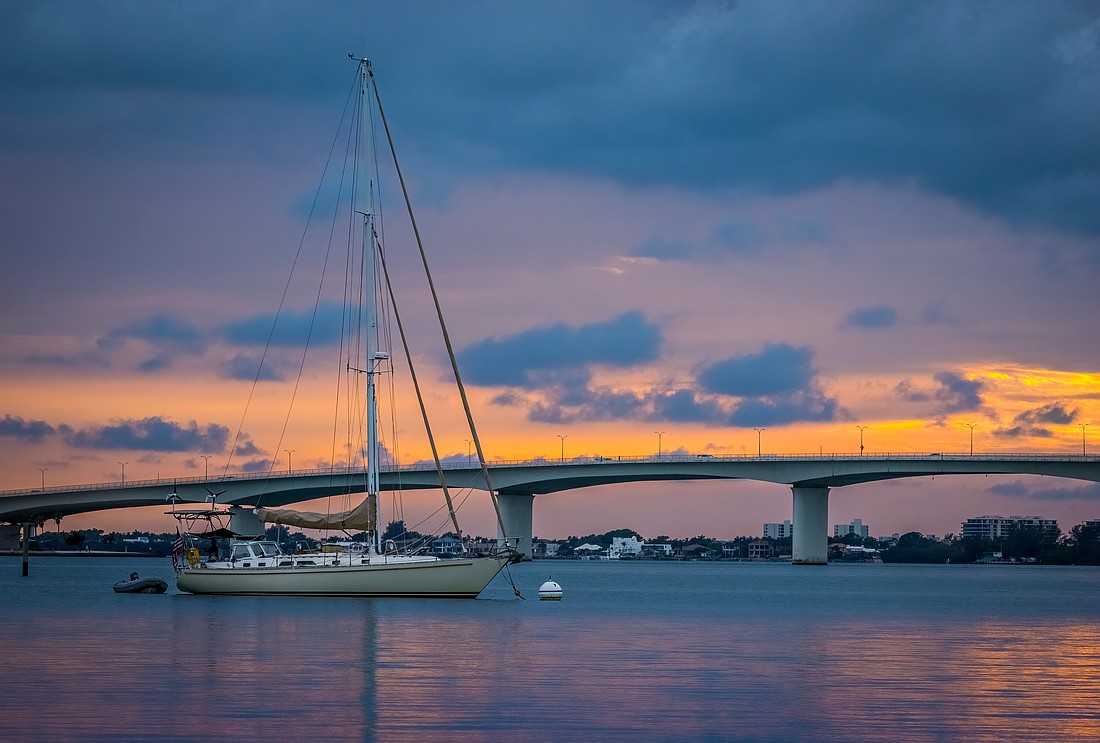 The John Ringling Causeway connects Sarasota to Bird Key.