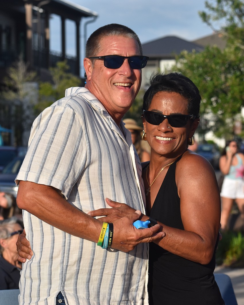 Lakewood Ranch's Steven Glicker and Sandra Rodriguez didn't want to miss dancing along to the live music of Jah Movement at the Cinco de Mayo celebration.