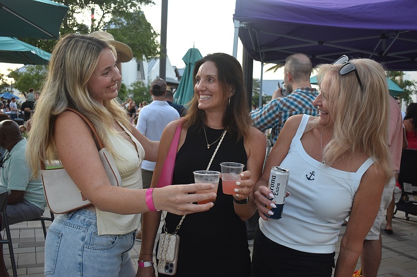 Waterside's Grace Bennett, Danielle Bennett and Sonya Powell enjoy the variety of drinks available during the Agave Bandido Cinco de Mayo celebration.