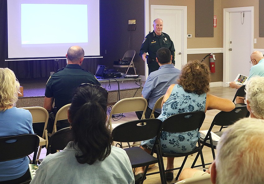 Sheriff Rick Staly at the Hammock Community Association. Photo by Sierra Williams
