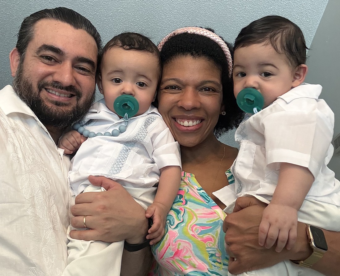 Gustavo Chacon, 10-month-old  Axel Gustavo Chacon, Xiomara Ruiz-Baez and 10-month-old Gustavo Rafael Chacon are excited to celebrate Ruiz-Baez’s first Mother’s Day.