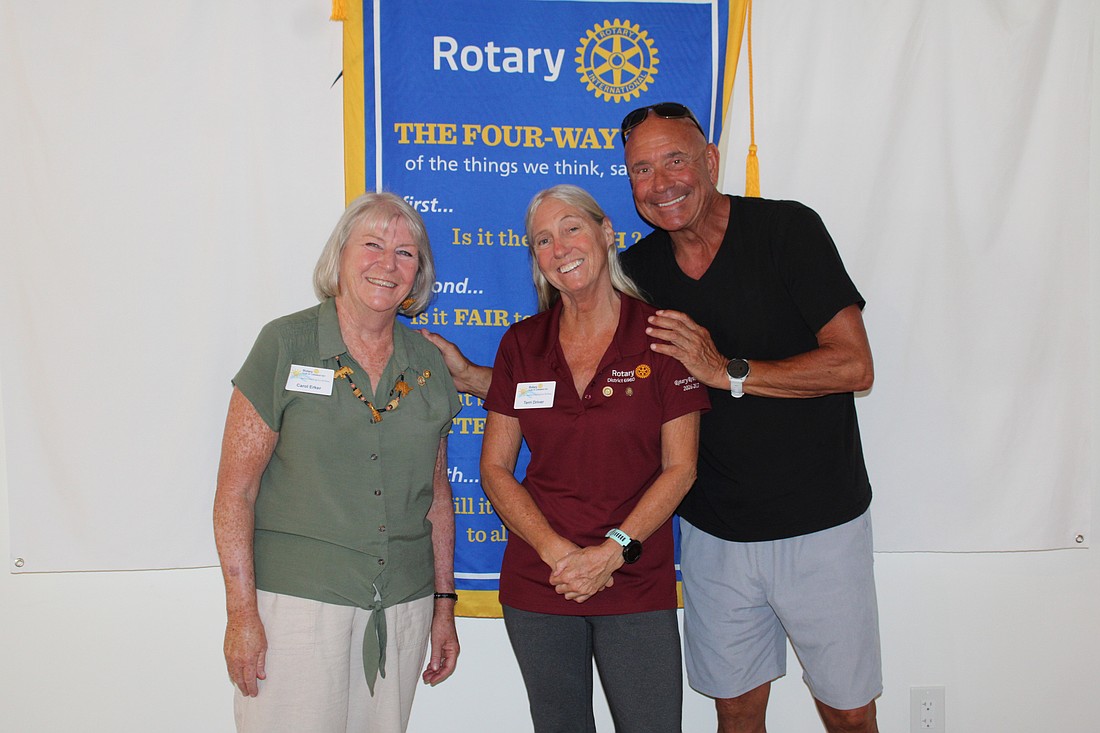 Carol Erker and Terri and Jeff Driver, board members with the Rotary Club of Longboat Key, gave an overview of the leadership positions they hope to fill next year at the May 5 meeting.