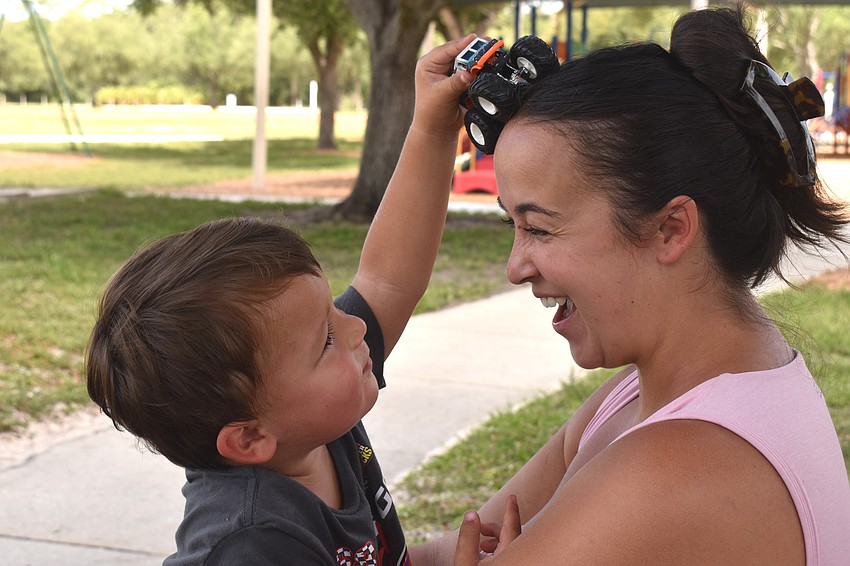 Braden Woods’s Bronte Bogetti, 29, said she has become a stronger person through becoming a mother to 2-year-old son CJ and 6-month-old daughter Brynley (not pictured).