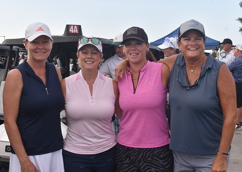 Cortez's Kat Cox, Dani Ponicsan, Katelyn Grant and Laura Davis prepare to tee off in the Lakewood Ranch Community Foundation Golf Tournament that will benefit local nonprofits.