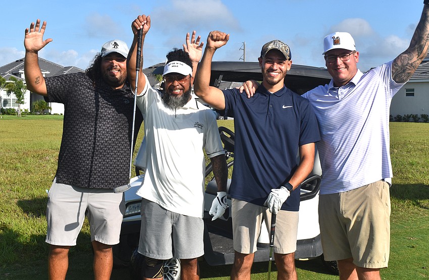 Marcus Sanchez, Eddie Enriquez, Jay McCollough and Trey Johnson showed up at Calusa Country Club in support of the Lakewood Ranch Community Foundation.