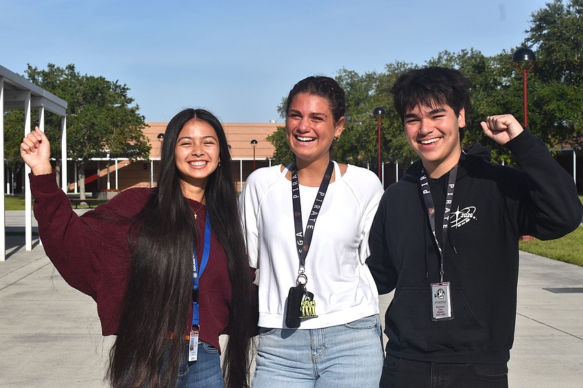 Kaiya Peters, Chloe Pogoda and Isai Palacios will be student speakers at the Braden River High School commencement ceremony.