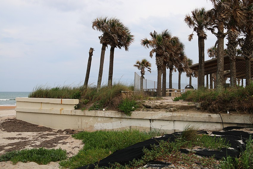 A look at the side of the seawall and missing beach ramp at Andy Romano beachfront park. Photo by Jarleene Almenas