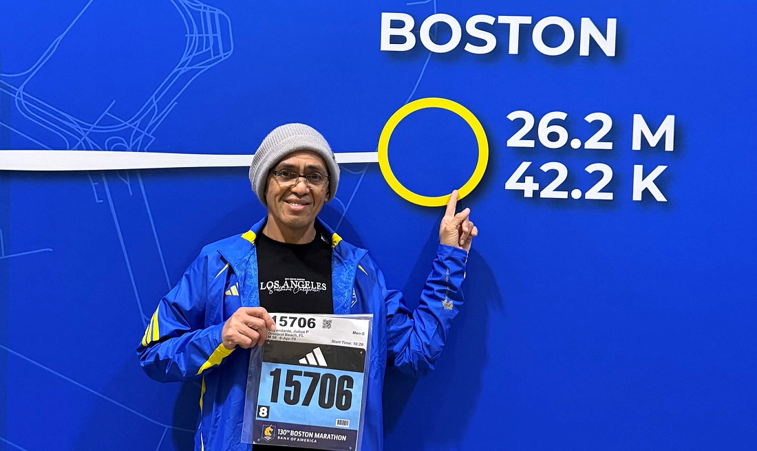 Julius Dayandante at the Boston Marathon. Courtesy Photo