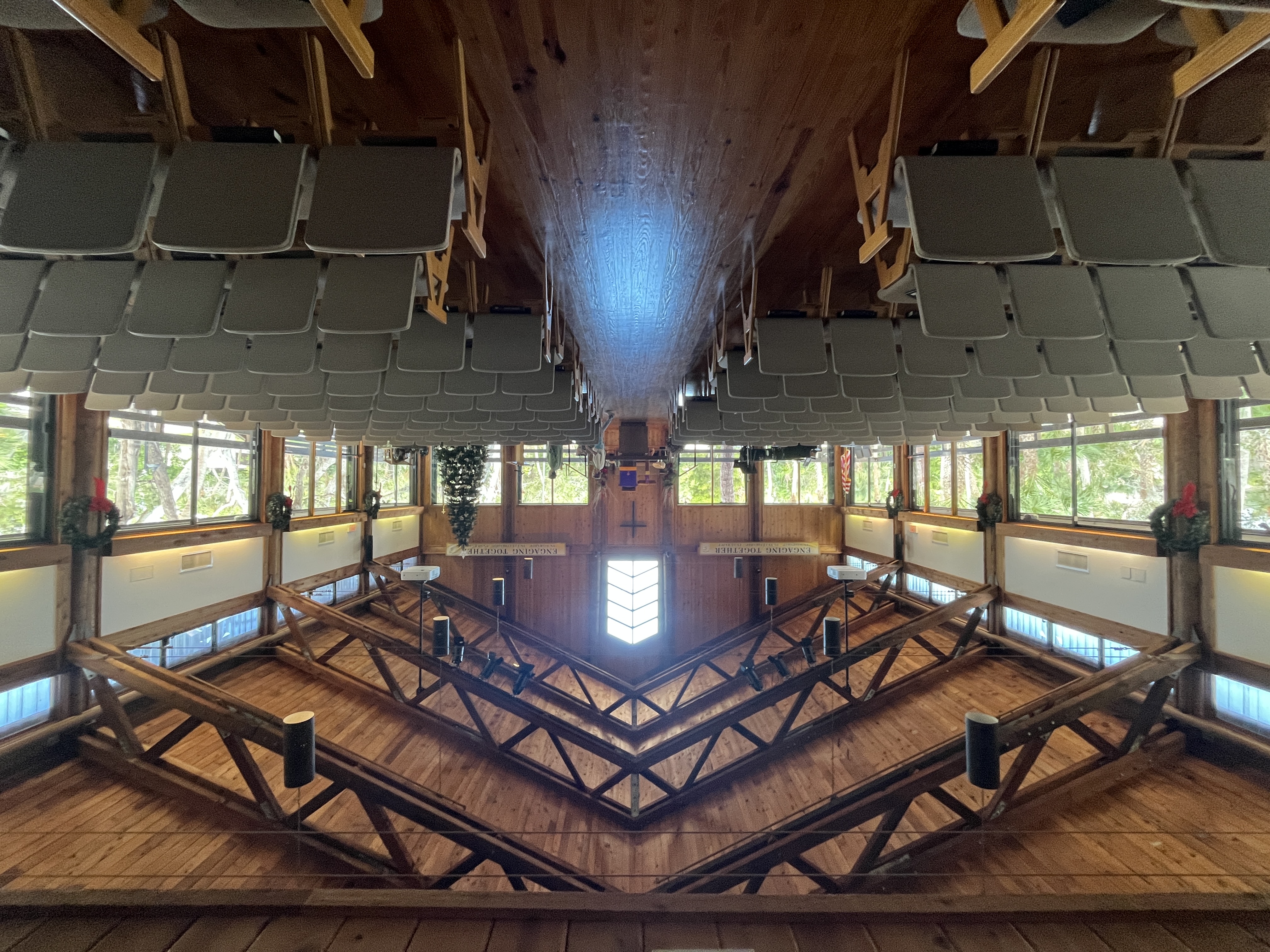 The property of Siesta Key Chapel can be seen from the sanctuary.