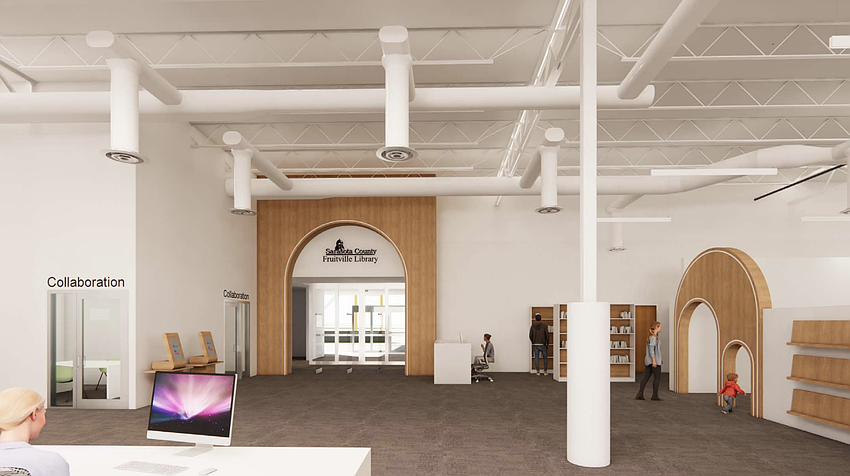Renovation work began at the Fruitville Library in late 2025.