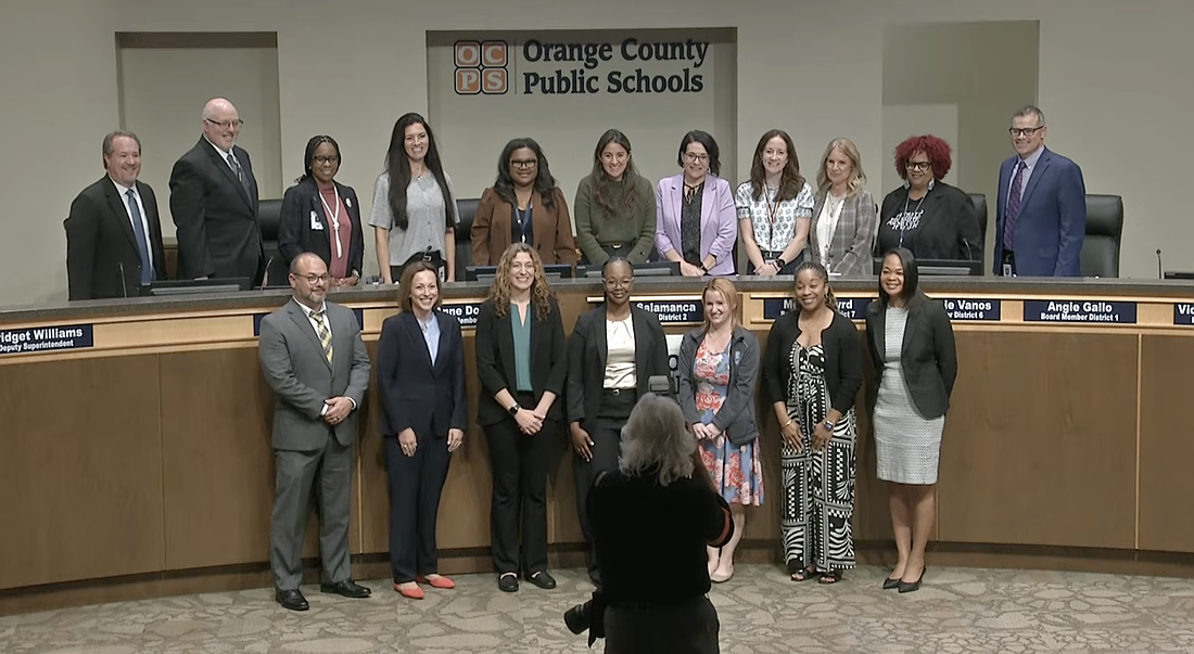 Newly appointed administrators and the school board members took a photo together to celebrate the moment.