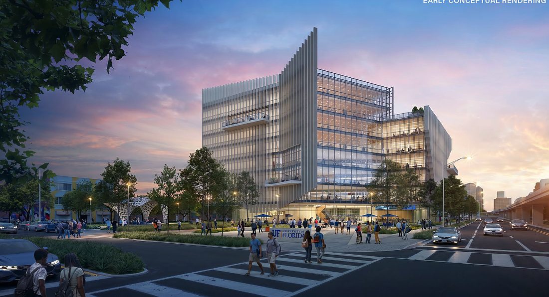 On May 12, the University of Florida released this rendering of an eight-story structure planned for its graduate campus in Downtown Jacksonville.
