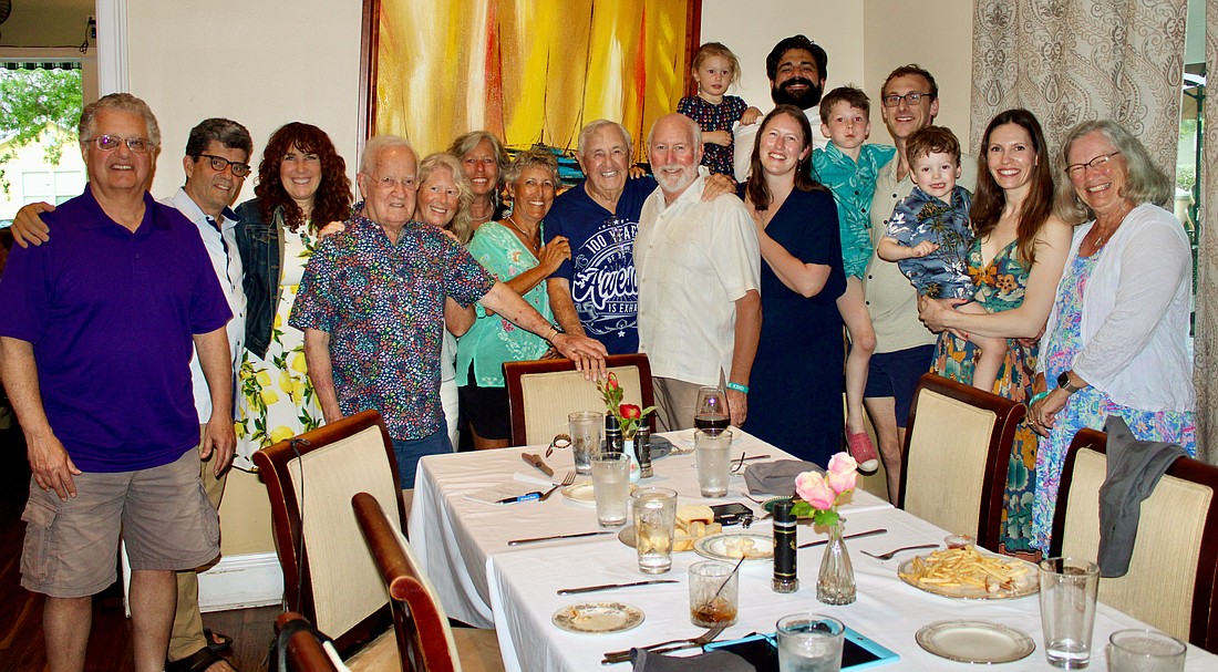 In a room packed with family members — adjacent to another room with several times as many additional friends — longtime Longboat Key resident Harold Goldstein celebrated his 100th birthday on May 11 at Rosemary and Thyme.