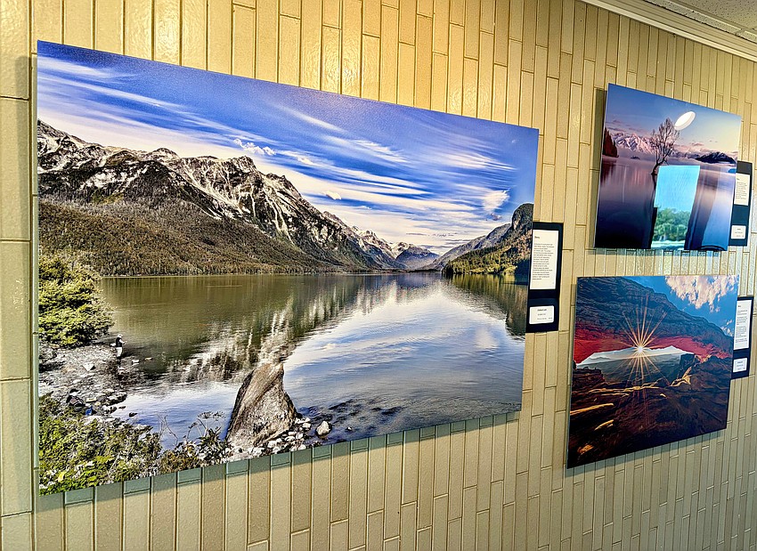 Photographers who contributed to the Plymouth Harbor gallery show explored many subjects, like this landscape of snow-covered mountains by Bobbie Ray.