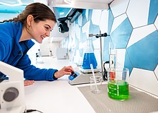 A camper explores hands-on marine science during Mote Marine Laboratory & Aquarium’s Mote SEA STEM Camp.