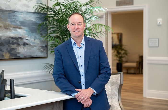 Jeff Toale stands inside the Robert Toale & Sons Celebration of Life Center in Lakewood Ranch, where light-filled spaces and a contemporary design reflect a shift toward more personalized, meaningful memorial experiences.