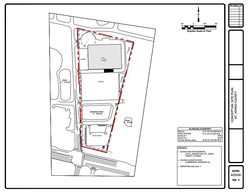 A grocery store project with plans resembling Harris Teeter is under review in St. Johns County.