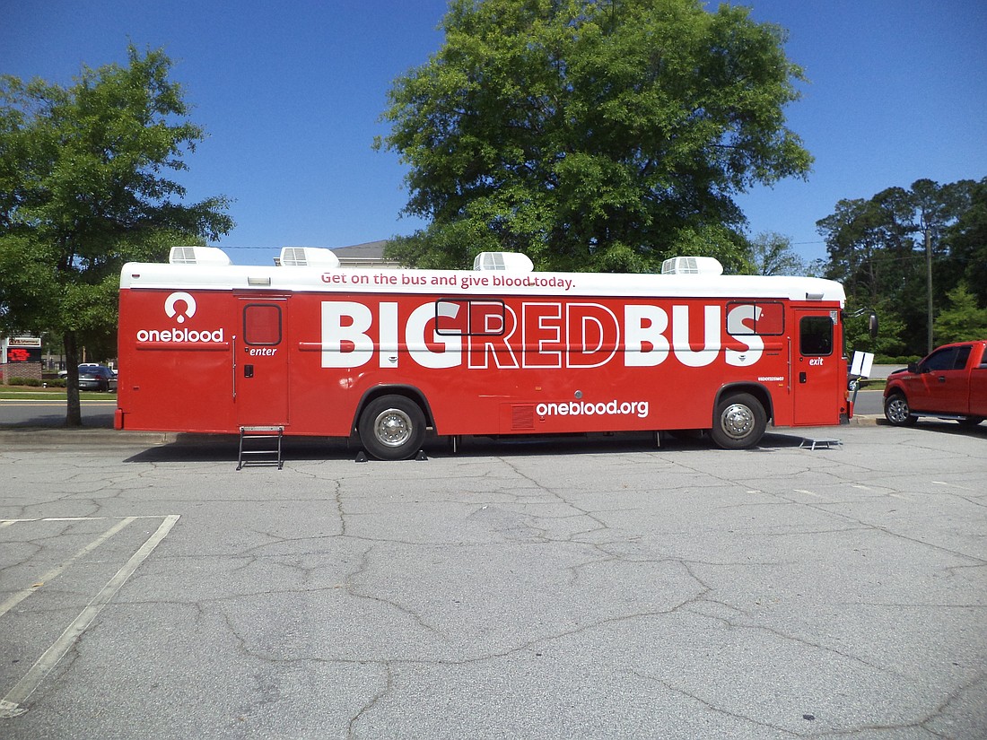 OneBlood's Big Red Bus. Photo courtesy of Wikimedia Commons