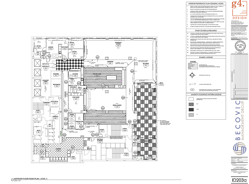 The Residences at Barnett is in review for amenities on the third floor that include a kitchen and bar, fitness center, stretch and mobility space, billiards, rentable storage, laundry area, media lounge, conference and cowork uses, a lounge, leasing and offices, and a podcast room, along with mechanical and other space The Residences at Barnett is in review for amenities on the third floor that include a kitchen and bar, fitness center, stretch and mobility space, billiards, rentable storage, laundry area, media lounge, conference and cowork uses, a lounge, leasing and offices, and a podcast room, along with mechanical and other space