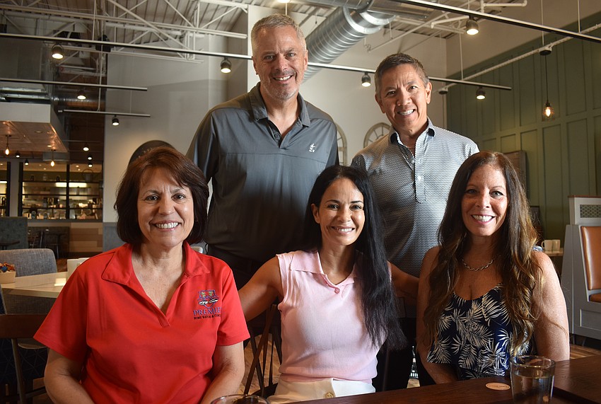 The Lakewood Ranch Happiness Circle, a new group focused on mindfulness, includes Vivian Martinez, Scott Smith, Nevriye Yesil, Yardley Wang and Lisa Lieberman-Wang.