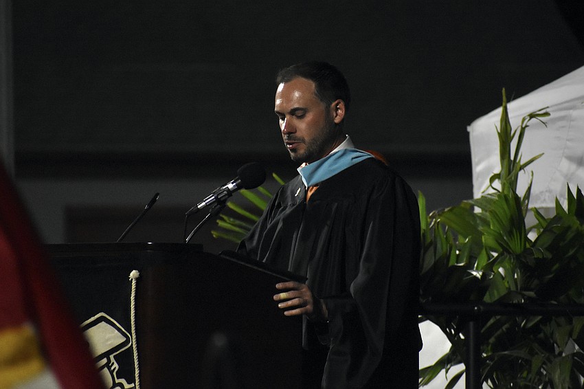 Principal Ryan Chase addresses attendees.