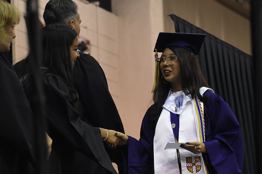 Yamileth Saldivar heads onto the stage.