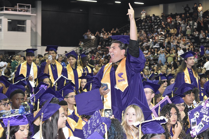 Tyler Ashlock stands to be recognized as one of the students looking to join the workforce.