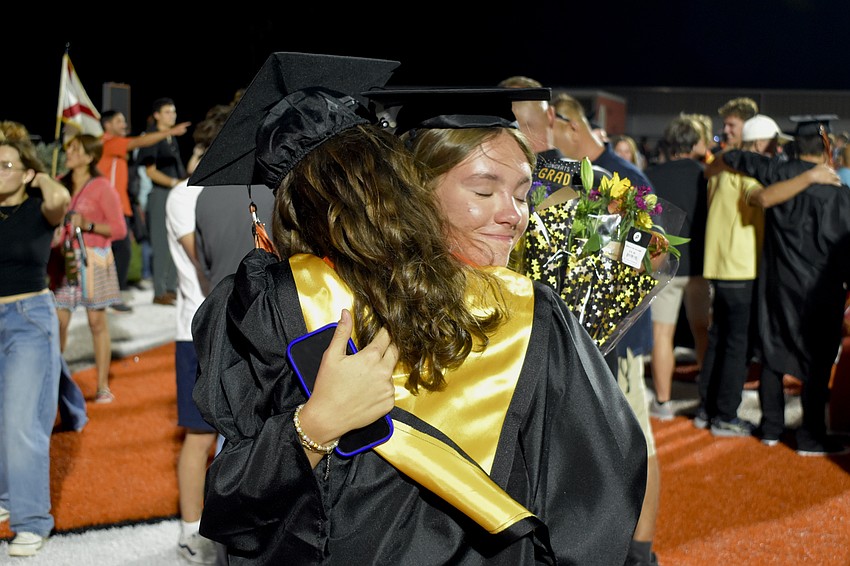 Lexi Sanchez hugs Katerina Sidova.