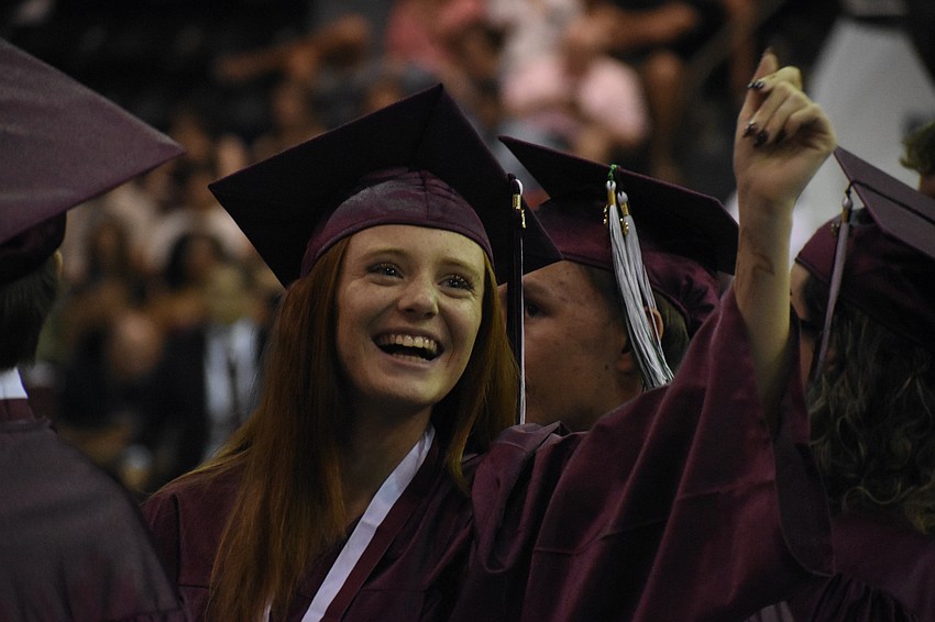Gabrielle Kalata looks back towards the crowd.