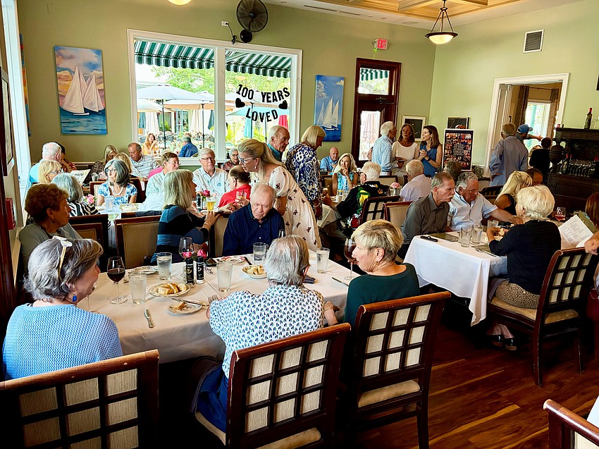 It was a packed house at Rosemary and Thyme, where celebrants for Harold Goldstein's 100th birthday filled two dining rooms.