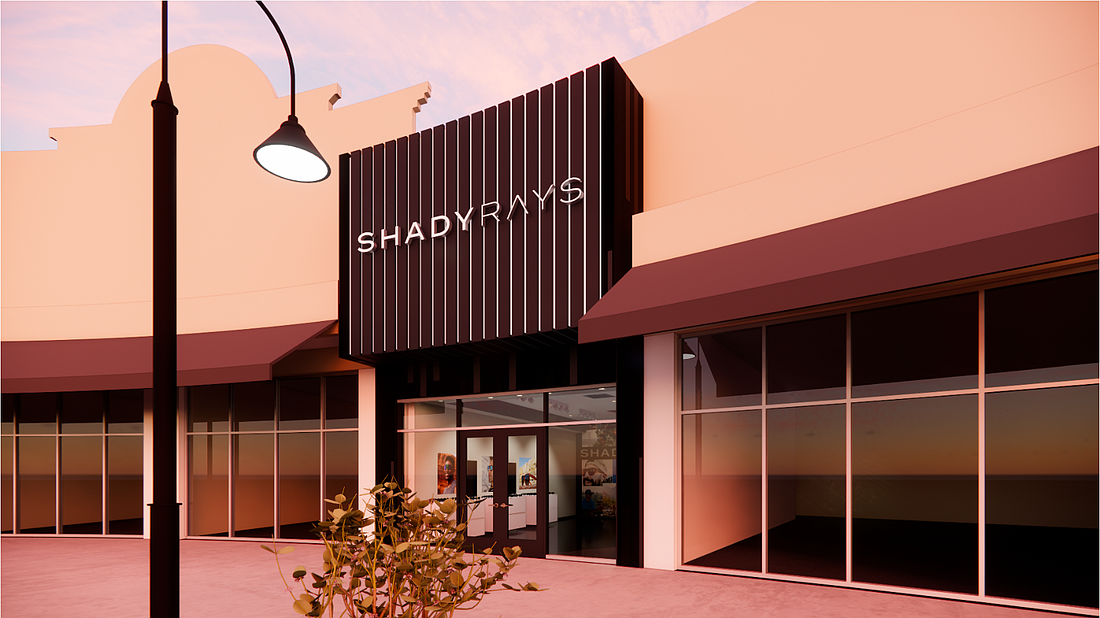 A rendering of the proposed Shady Rays storefront at St. Johns Town Center.