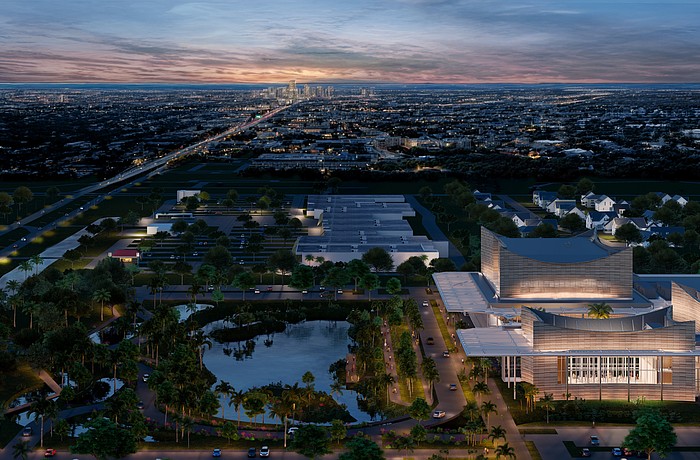 An aerial view of Sarasota Orchestra's future Music Center, a 32-acre campus that will be located at 5701 Fruitville Road, near Interstate 75.