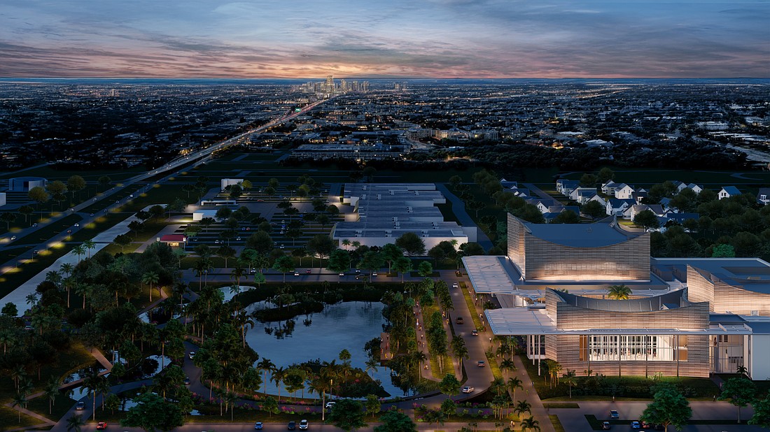 An aerial view of Sarasota Orchestra's future Music Center, a 32-acre campus that will be located at 5701 Fruitville Road, near Interstate 75.