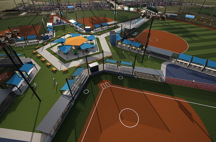 A rendering of the 12U baseball/softball fields five-plex that will be built at UMR Sports complex in East County.