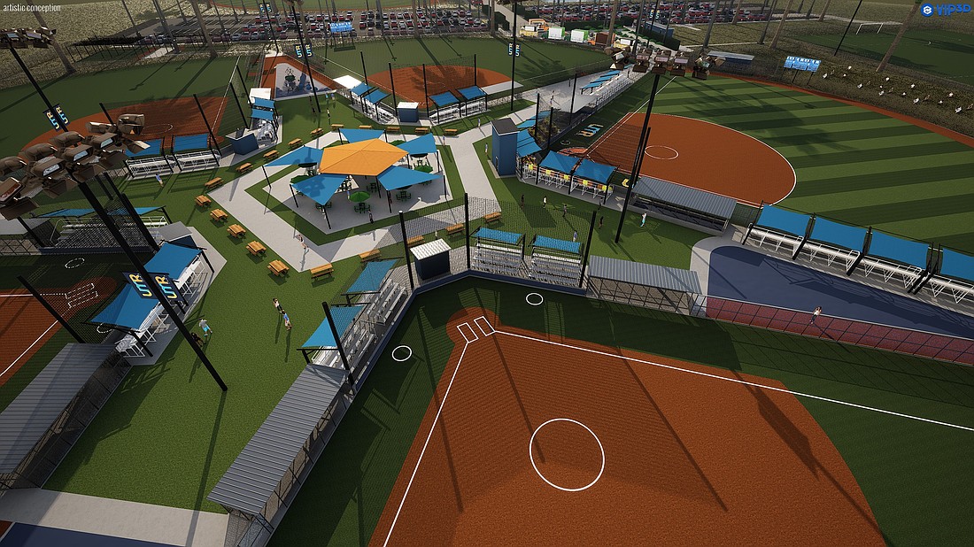 A rendering of the 12U baseball/softball fields five-plex that will be built at UMR Sports complex in East County.