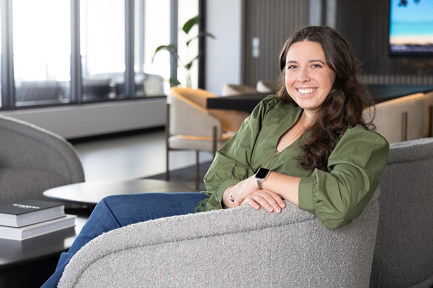 Julianna Nickel, a senior project engineer at JE Dunn Construction, at The Viv in St. Petersburg.