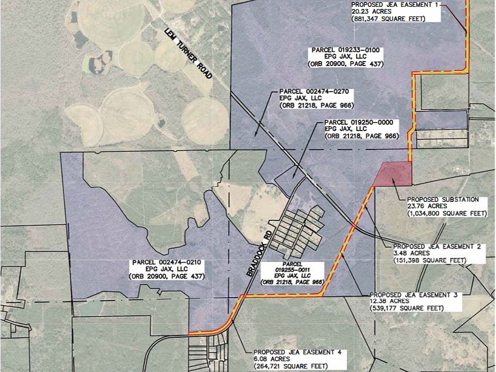 JEA will spend $3.9 million purchasing land to support two electric substations in Northwest Jacksonville and an 11-mile transmission and distribution corridor.