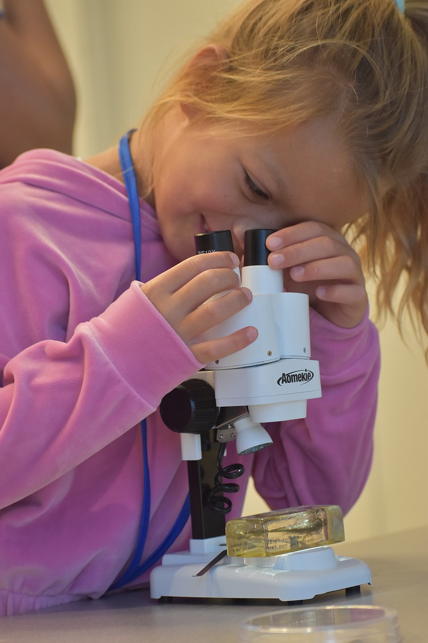 Lakeview Elementary first grader Ida Torko said she was excited to look through a microscope, but she was even more excited to see the penguins and jellyfish.