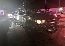 This truck was driven by 67-year-old Edward O'Neil when he was arrested on charges of attempting to lure two minor girls into the vehicle.