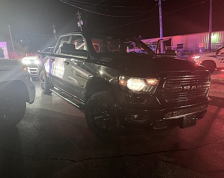 This truck was driven by 67-year-old Edward O'Neil when he was arrested on charges of attempting to lure two minor girls into the vehicle.